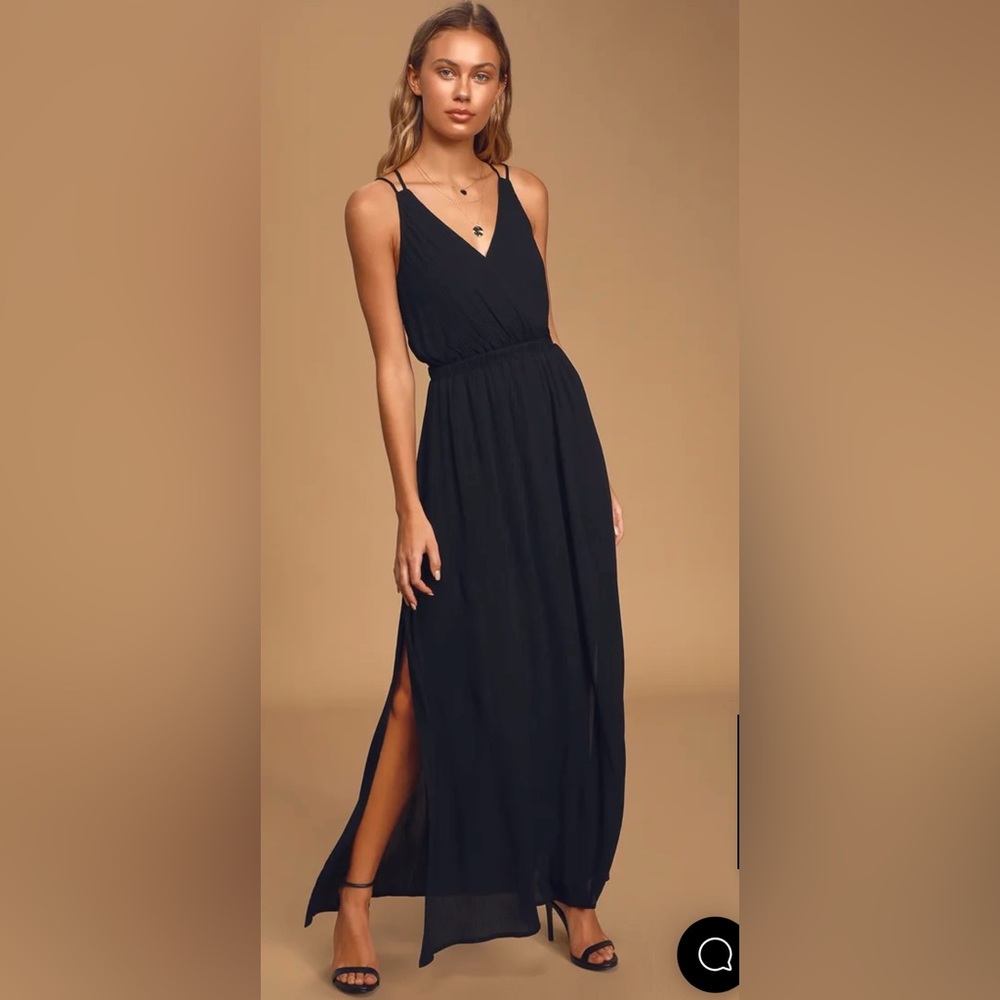LuLu's Lost in Paradise Navy Blue Maxi Dress